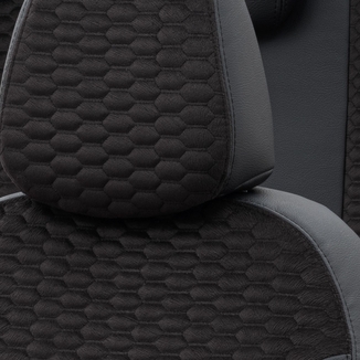 Otom Audi A4 2008-2015 Özel Üretim Koltuk Kılıfı Tokyo Design Tay Tüyü Siyah - Thumbnail