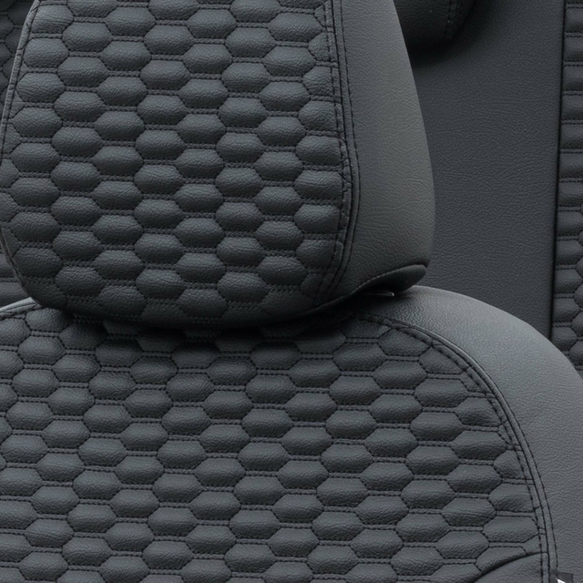Otom Audi Q2 2016-Sonrası Özel Üretim Koltuk Kılıfı Tokyo Design Deri Siyah - 5