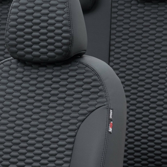 Otom Audi Q3 2012-2018 Özel Üretim Koltuk Kılıfı Tokyo Design Deri Siyah - Thumbnail