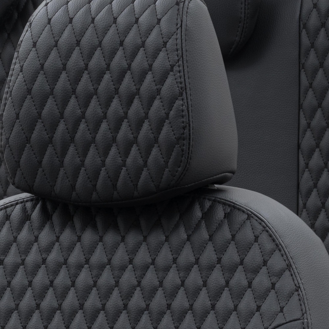 Otom Fiat 500 X 2015-Sonrası Özel Üretim Koltuk Kılıfı Amsterdam Design Deri Siyah - 5