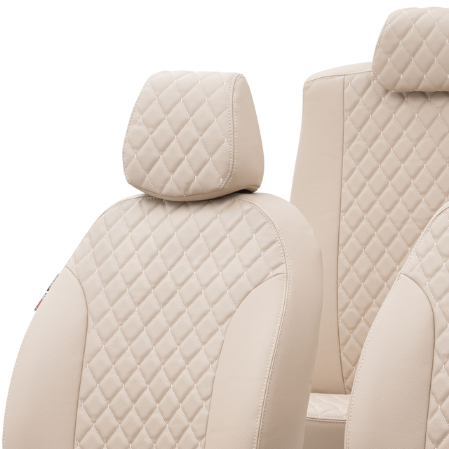 Otom Fiat 500 X 2015-Sonrası Özel Üretim Koltuk Kılıfı Madrid Design Deri Bej - 4