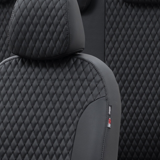 Otom Ford Tourneo Courier 2014-Sonrası Özel Üretim Koltuk Kılıfı Amsterdam Design Deri Siyah - Thumbnail
