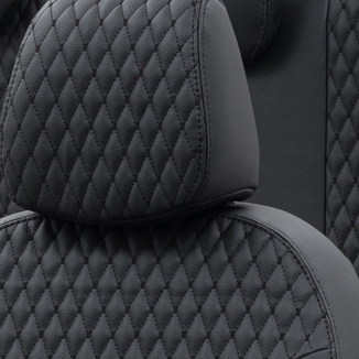 Otom Ford Tourneo Courier 2014-Sonrası Özel Üretim Koltuk Kılıfı Amsterdam Design Deri Siyah - Thumbnail