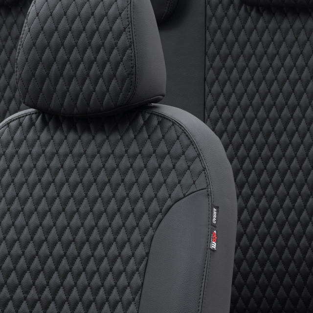 Otom Honda Civic 2012-2016 Özel Üretim Koltuk Kılıfı Amsterdam Design Deri Siyah - 3