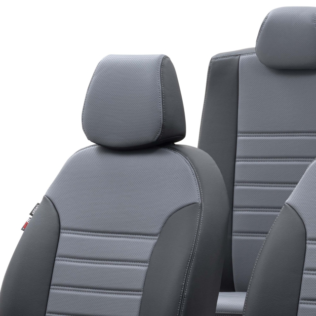 Hyundai Ioniq 2019-Sonrası Özel Üretim Koltuk Kılıfı New York Design Füme - Siyah - 4