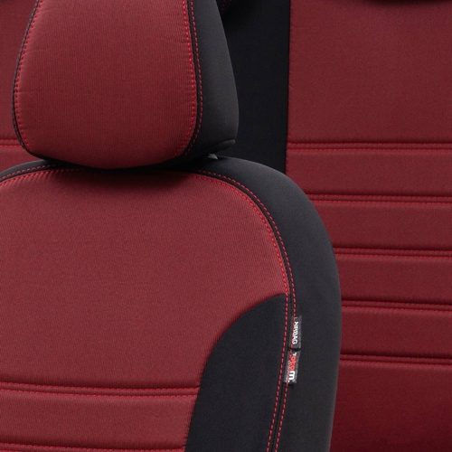 Otom Audi A1 2011-2016 Özel Üretim Koltuk Kılıfı Original Design Kırmızı - Siyah - Thumbnail