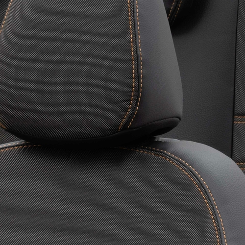 Otom Audi A1 2011-2016 Özel Üretim Koltuk Kılıfı Paris Design Bej - Siyah - Thumbnail