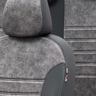 Otom Audi A4 2008-2015 Özel Üretim Koltuk Kılıfı Milano Design Füme - Siyah - Thumbnail