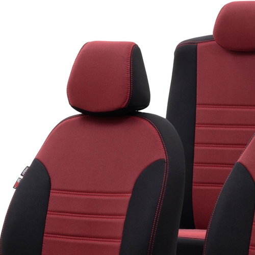 Otom Audi A4 2008-2015 Özel Üretim Koltuk Kılıfı Original Design Kırmızı - Siyah - Thumbnail