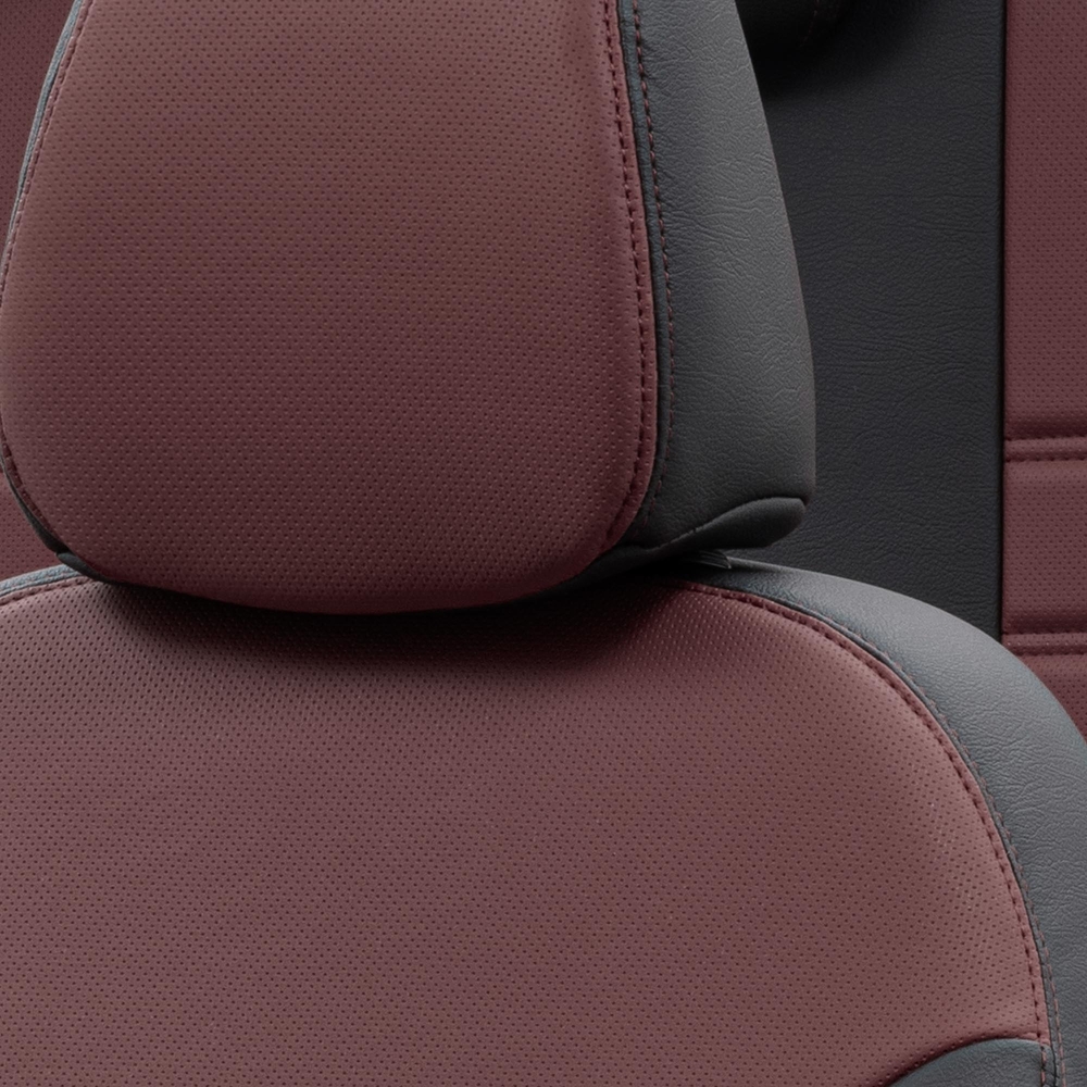 Otom Audi A4 2015-Sonrası Özel Üretim Koltuk Kılıfı İstanbul Design Bordo - Siyah - 5