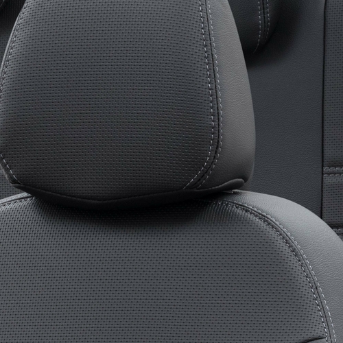 Otom Audi A4 2015-Sonrası Özel Üretim Koltuk Kılıfı New York Design Siyah - Thumbnail