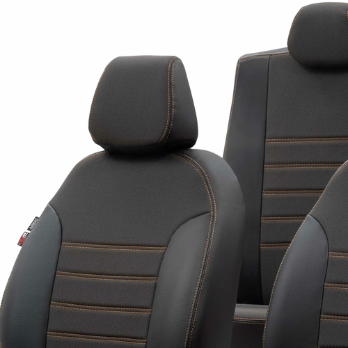 Otom Bmw 4 Serisi 2013-Sonrası F36 M Sport Özel Üretim Koltuk Kılıfı Paris Design Bej - Siyah - Thumbnail