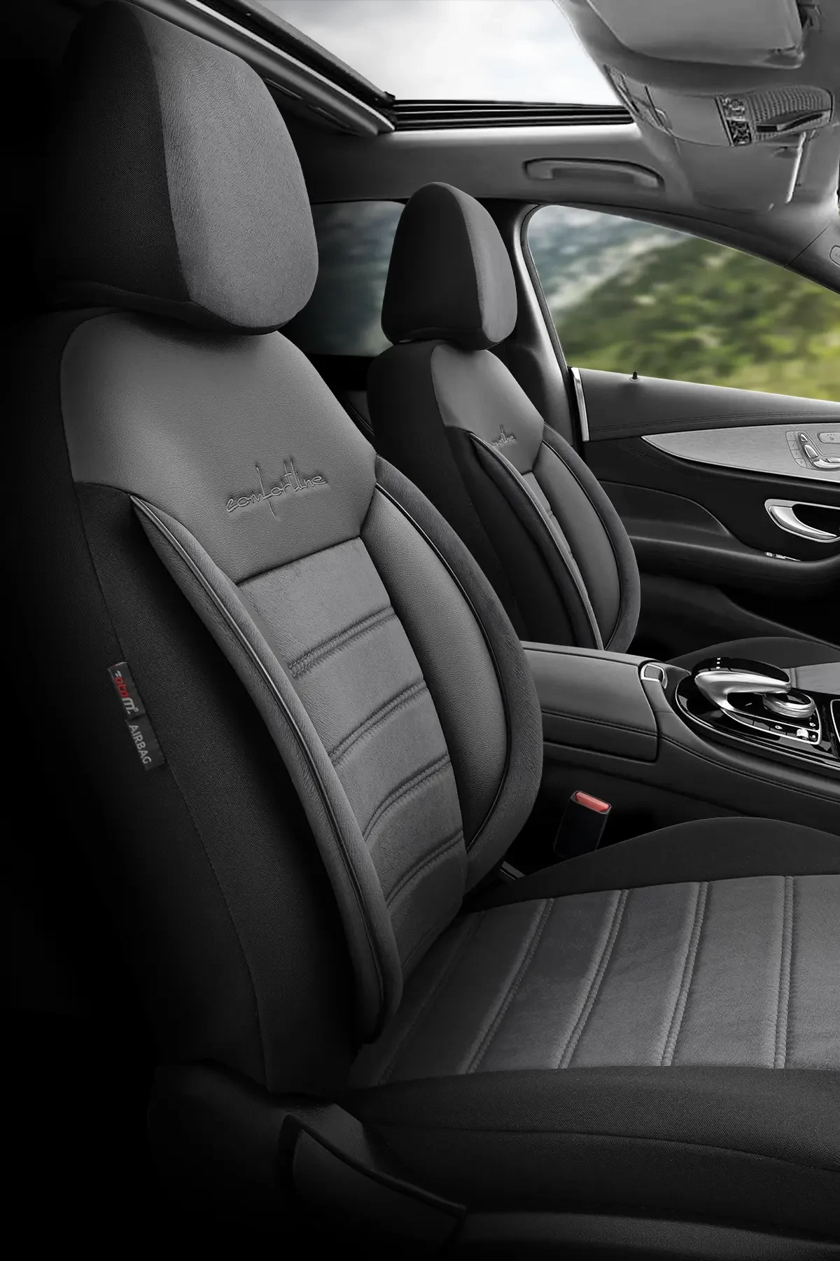  Otom Comfortline Design Premium Oto Koltuk Kılıfı Gri-Siyah