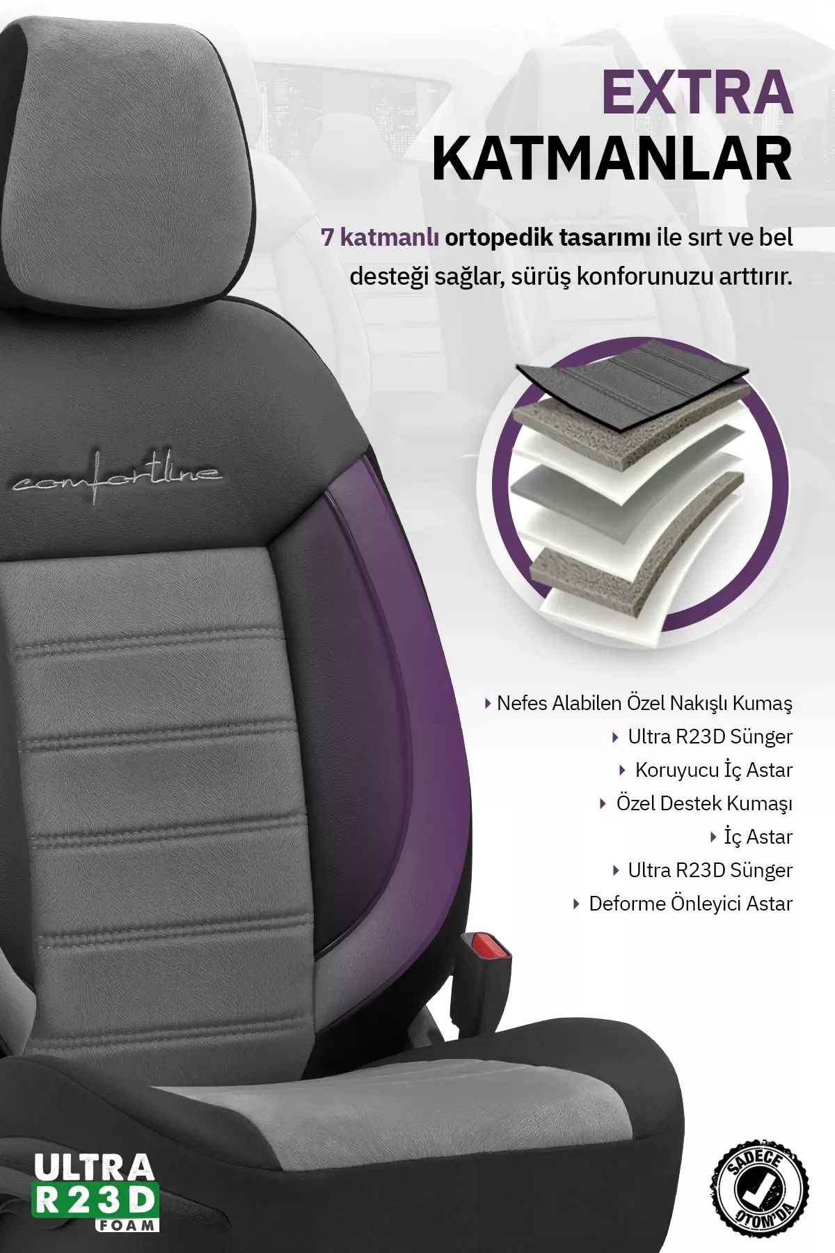  Otom Comfortline Design Premium Oto Koltuk Kılıfı - 6