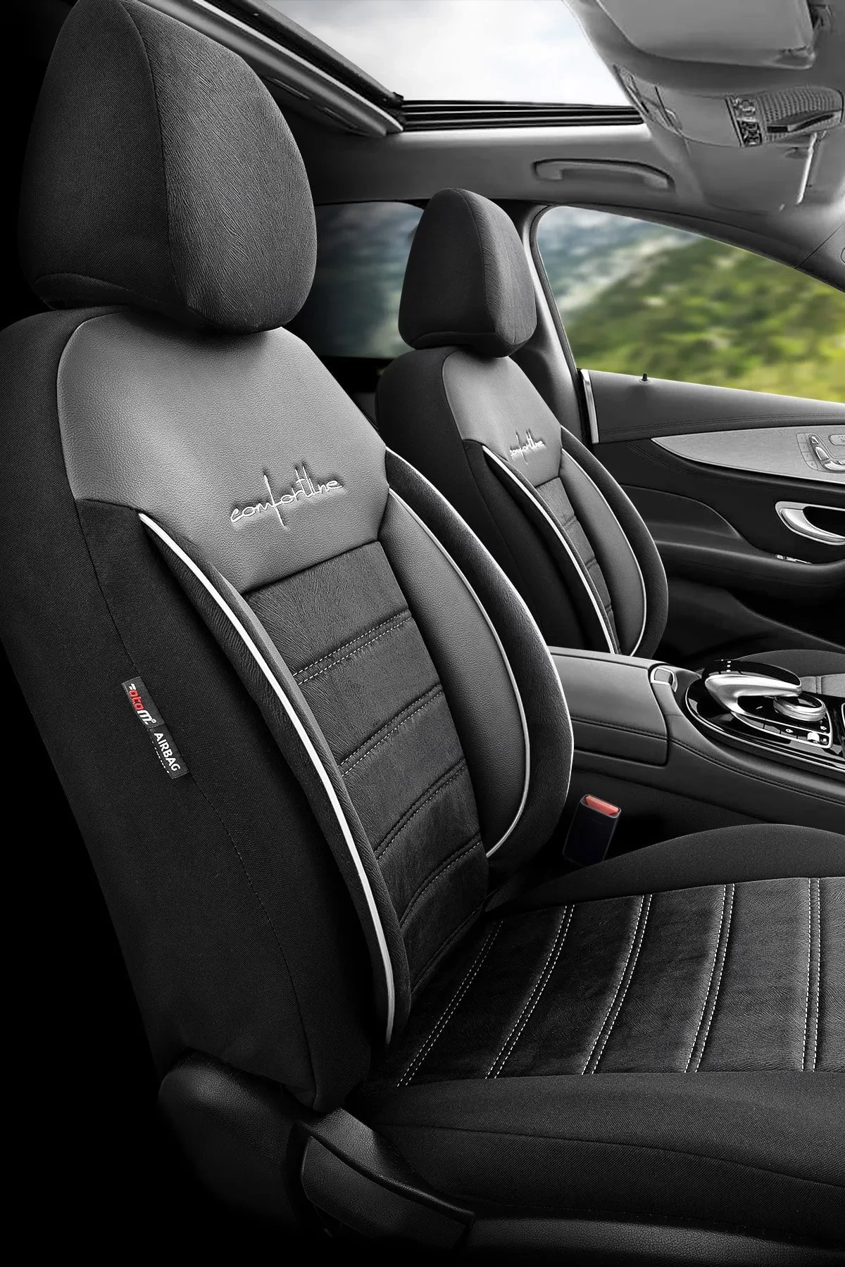 Otom Comfortline Design Premium Oto Koltuk Kılıfı Beyaz-Siyah