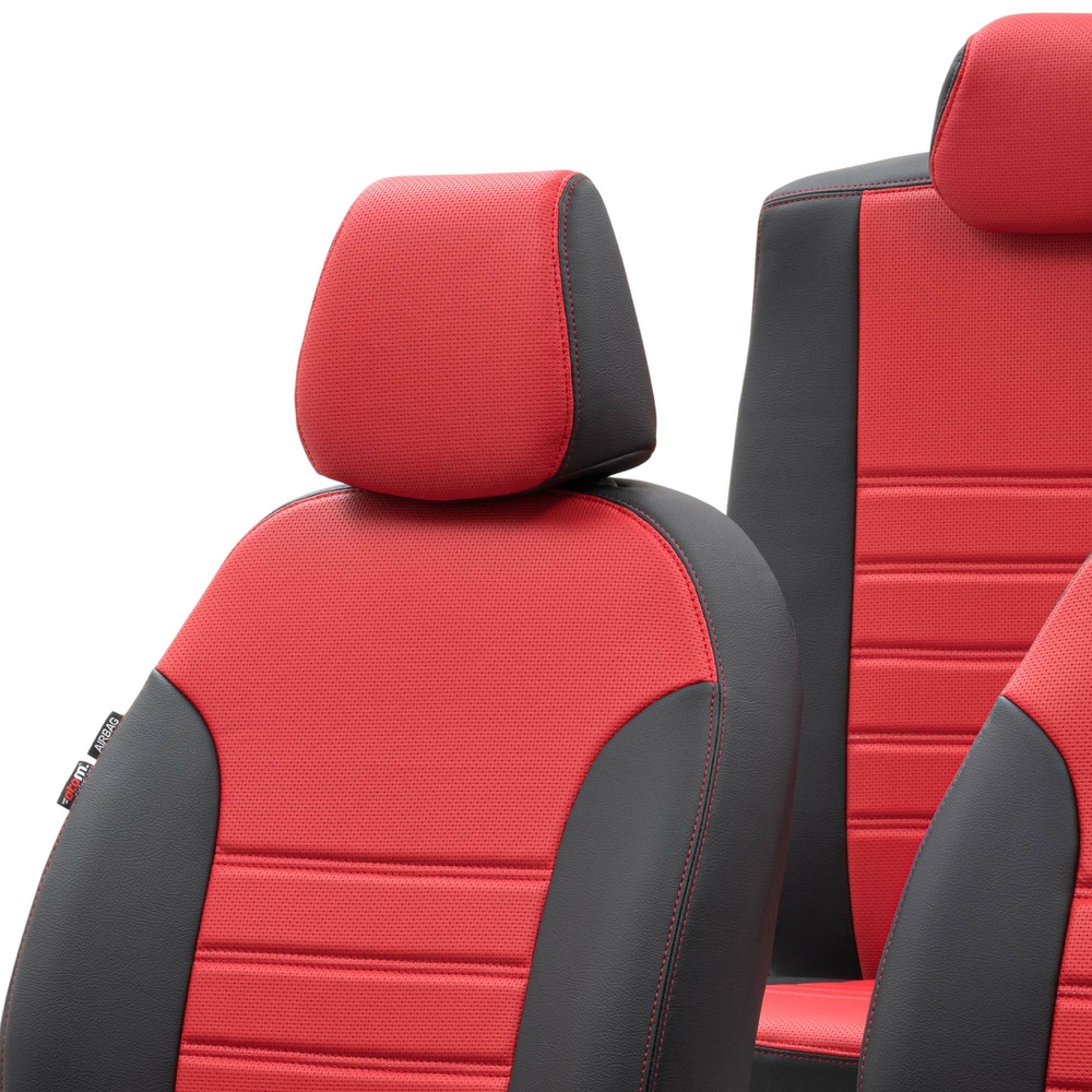 Otom Dacia Dokker 2012-Sonrası 5 Kişi Özel Üretim Koltuk Kılıfı New York Design Kırmızı - Siyah
