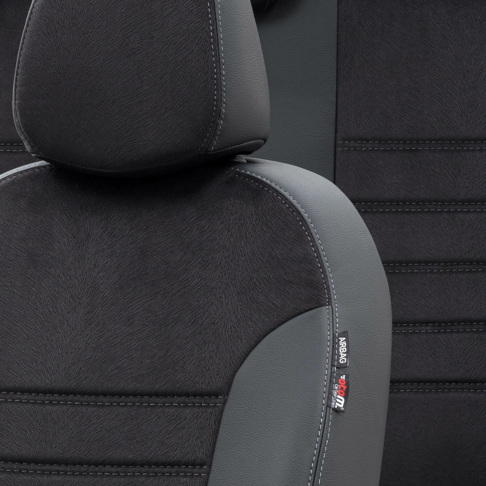 Otom Fiat 500 L 2013-2018 Özel Üretim Koltuk Kılıfı London Design Siyah - 3