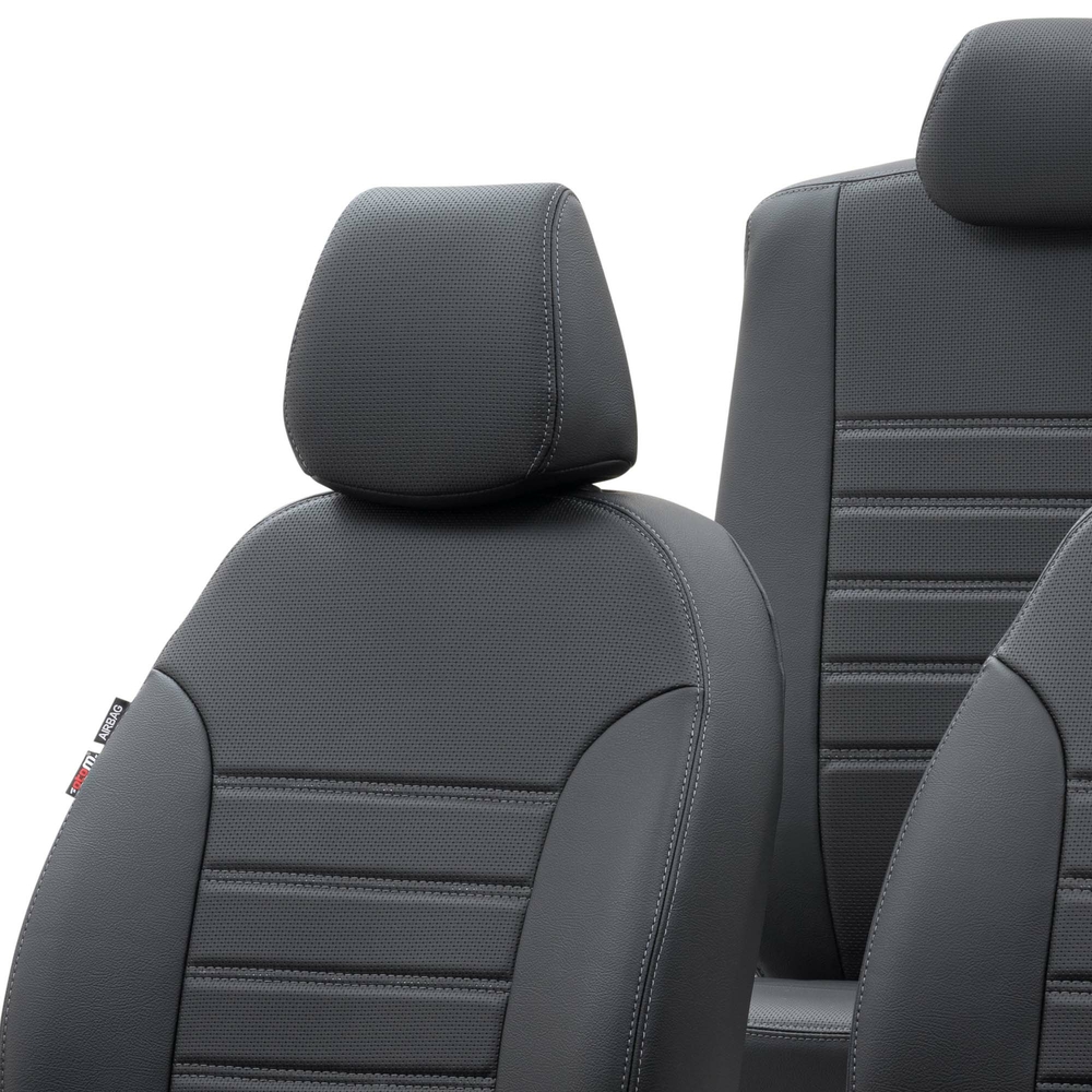 Otom Fiat 500 L 2013-2018 Özel Üretim Koltuk Kılıfı New York Design Siyah - 4
