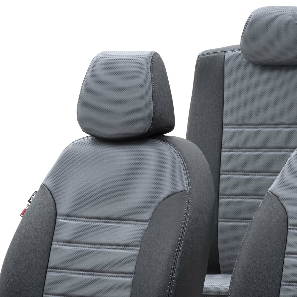 Otom Fiat 500 L 2013-2018 Özel Üretim Koltuk Kılıfı New York Design Füme - Siyah - 4