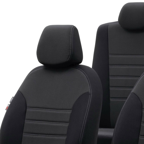 Otom Fiat 500 L 2013-2018 Özel Üretim Koltuk Kılıfı Original Design Siyah - Siyah - Thumbnail