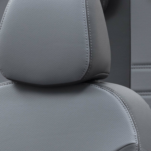 Otom Fiat 500 X 2015-Sonrası Özel Üretim Koltuk Kılıfı İstanbul Design Füme - Siyah - Thumbnail