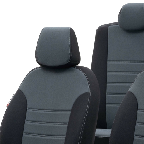 Otom Fiat Doblo 2010-2015 5 Kişi Özel Üretim Koltuk Kılıfı Original Design Füme - Siyah - Thumbnail