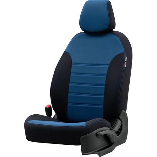 Otom Fiat Doblo 2010-2015 5 Kişi Özel Üretim Koltuk Kılıfı Original Design Mavi - Siyah - Thumbnail