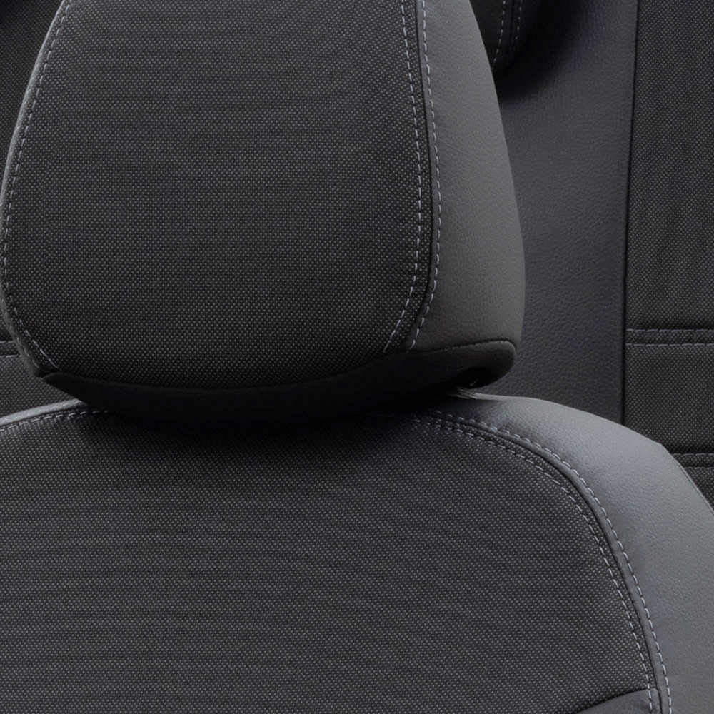 Otom Fiat Doblo 2010-2015 5 Kişi Özel Üretim Koltuk Kılıfı Paris Design Füme - Siyah - 5