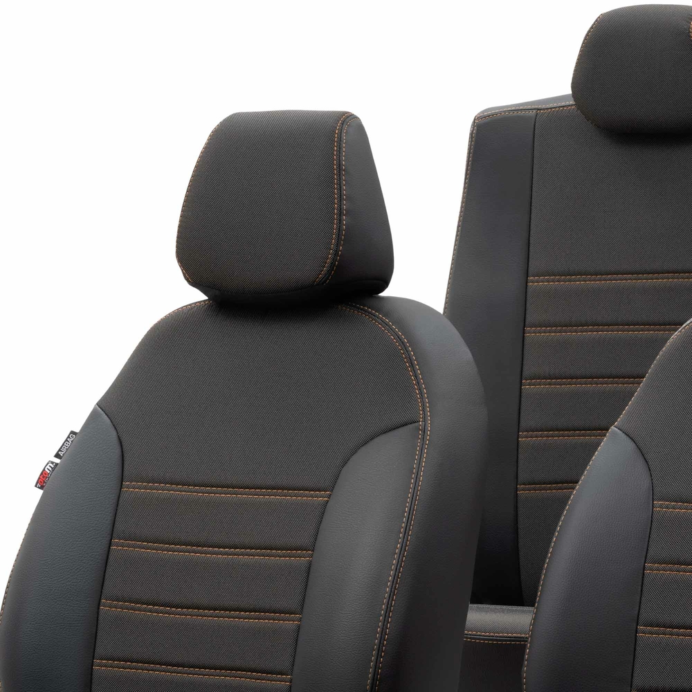 Otom Fiat Doblo 2010-2015 5 Kişi Özel Üretim Koltuk Kılıfı Paris Design Bej - Siyah - 4