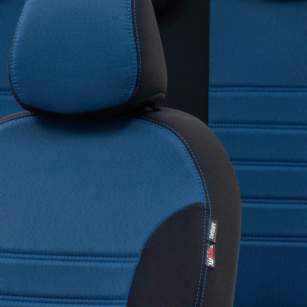 Otom Fiat Doblo 2006-2013 Özel Üretim Koltuk Kılıfı Original Design Mavi - Siyah