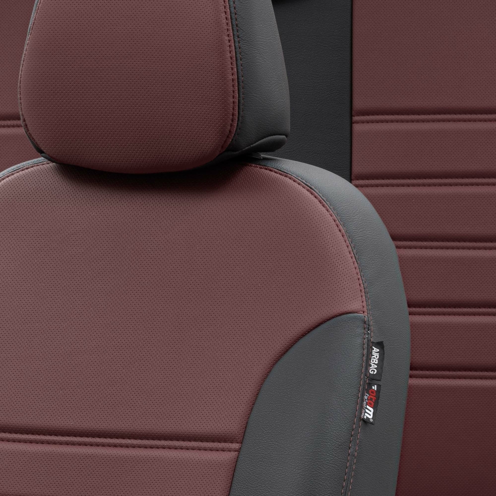Otom Fiat Egea 2015-Sonrası Özel Üretim Koltuk Kılıfı İstanbul Design Bordo - Siyah - 3