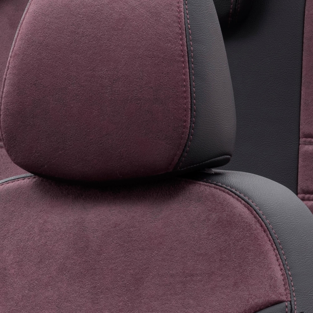 Otom Fiat Egea 2015-Sonrası Özel Üretim Koltuk Kılıfı Milano Design Bordo - Siyah - 5