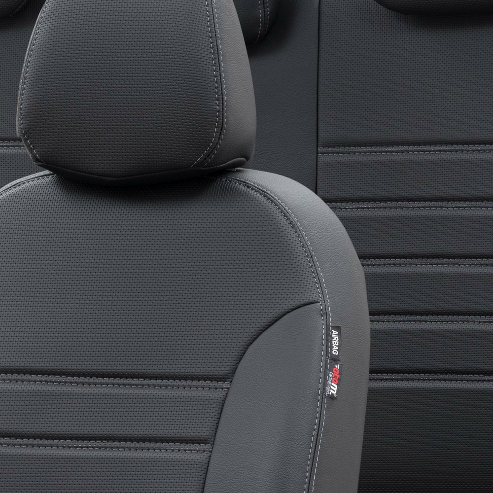 Otom Fiat Egea 2015-Sonrası Özel Üretim Koltuk Kılıfı New York Design Siyah - 3