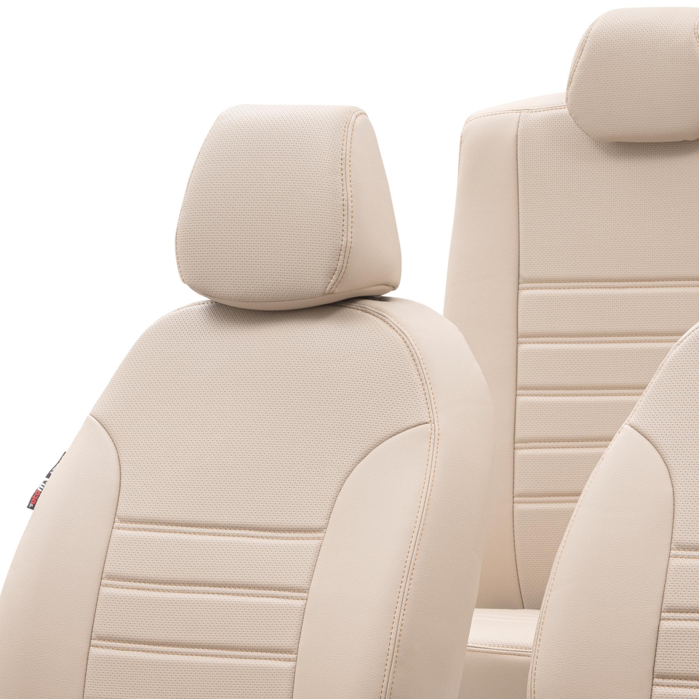 Otom Fiat Egea 2015-Sonrası Özel Üretim Koltuk Kılıfı New York Design Bej - 4