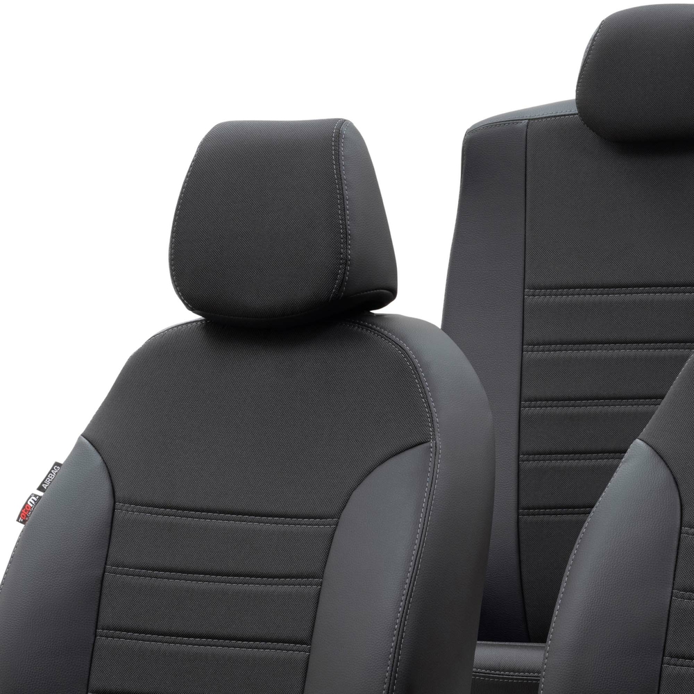Otom Fiat Egea 2015-Sonrası Özel Üretim Koltuk Kılıfı Paris Design Füme - Siyah - 4