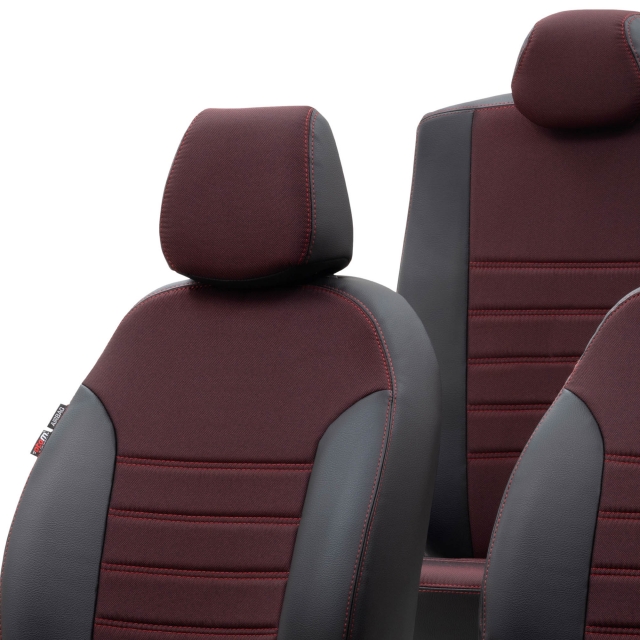 Otom Fiat Egea Cross 2020-Sonrası Özel Üretim Koltuk Kılıfı Paris Design Kırmızı - Siyah - 4