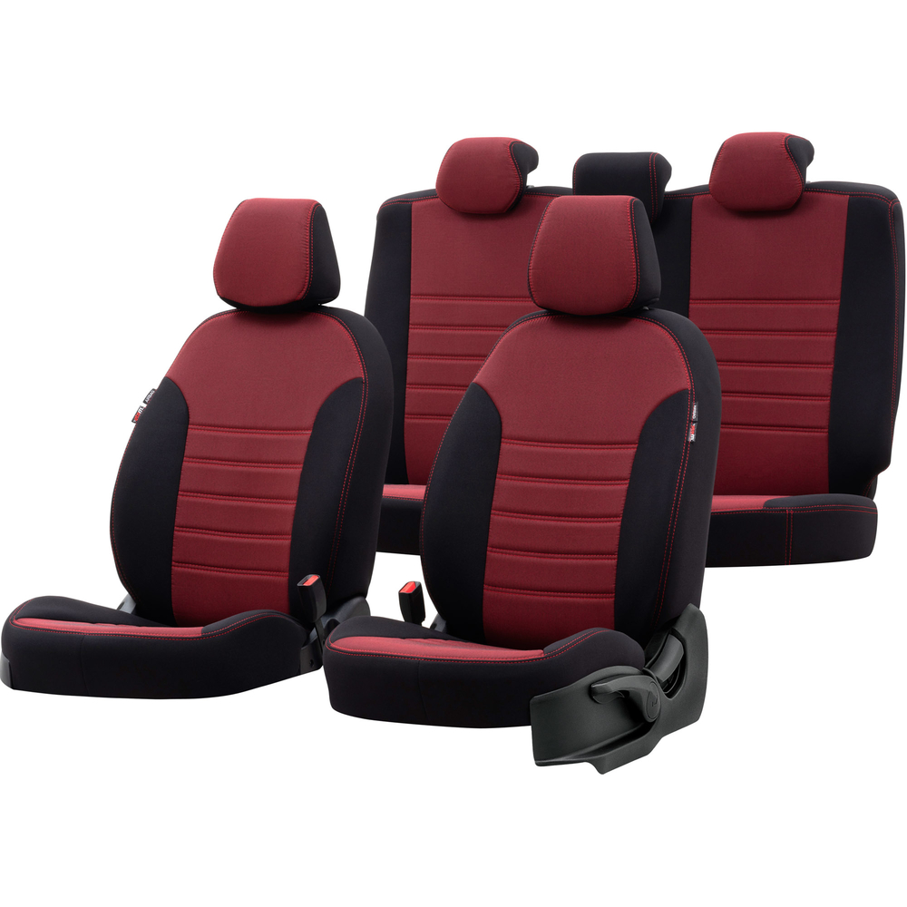 Otom Ford Tourneo Courier 2014-Sonrası Özel Üretim Koltuk Kılıfı Original Design Kırmızı - Siyah - 1