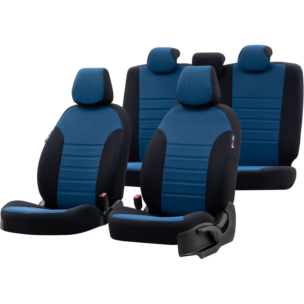 Otom Ford Tourneo Courier 2014-Sonrası Özel Üretim Koltuk Kılıfı Original Design Mavi - Siyah - 1