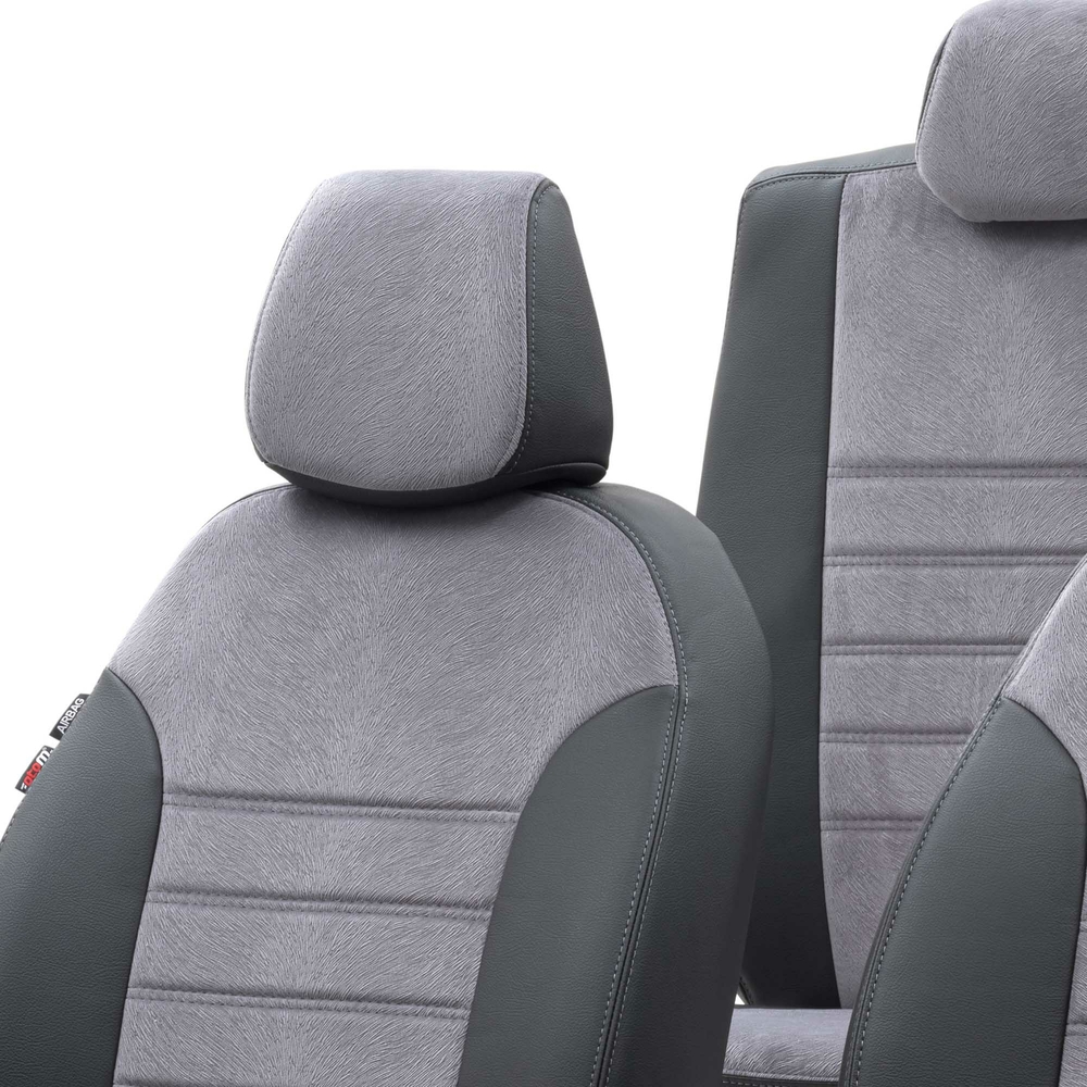 Otom Hyundai i10 2013-2019 Özel Üretim Koltuk Kılıfı London Design Füme - Siyah - 4