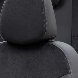 Otom Isuzu D-Max 1+1 (2 Kişi) 2020-Sonrası Özel Üretim Koltuk Kılıfı London Design Siyah - Thumbnail