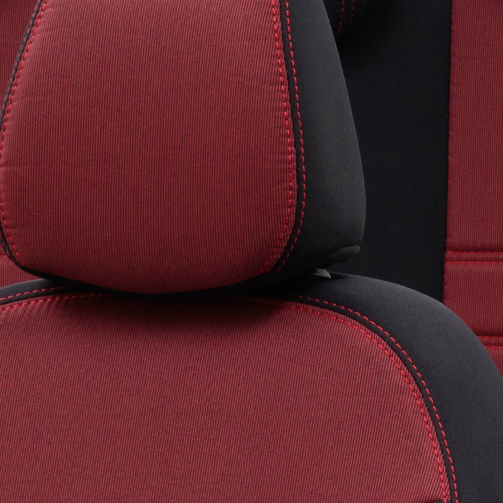 Otom Mercedes E Serisi 2017-Sonrası W213 Özel Üretim Koltuk Kılıfı Original Design Kırmızı - Siyah - 5