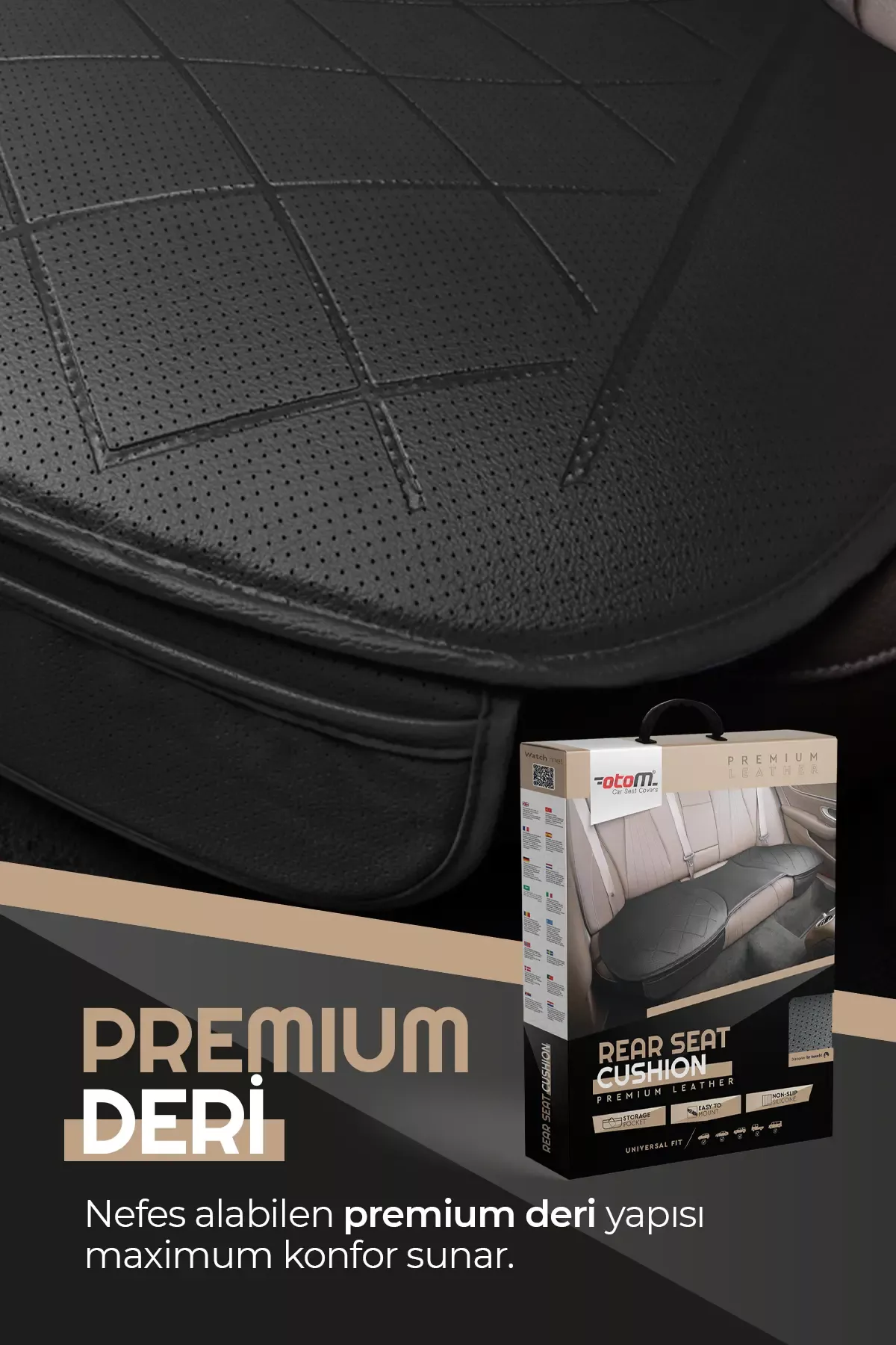 Otom Premium Koruyucu Arka Koltuk Minderi Yüksek Kalite Deri - 7