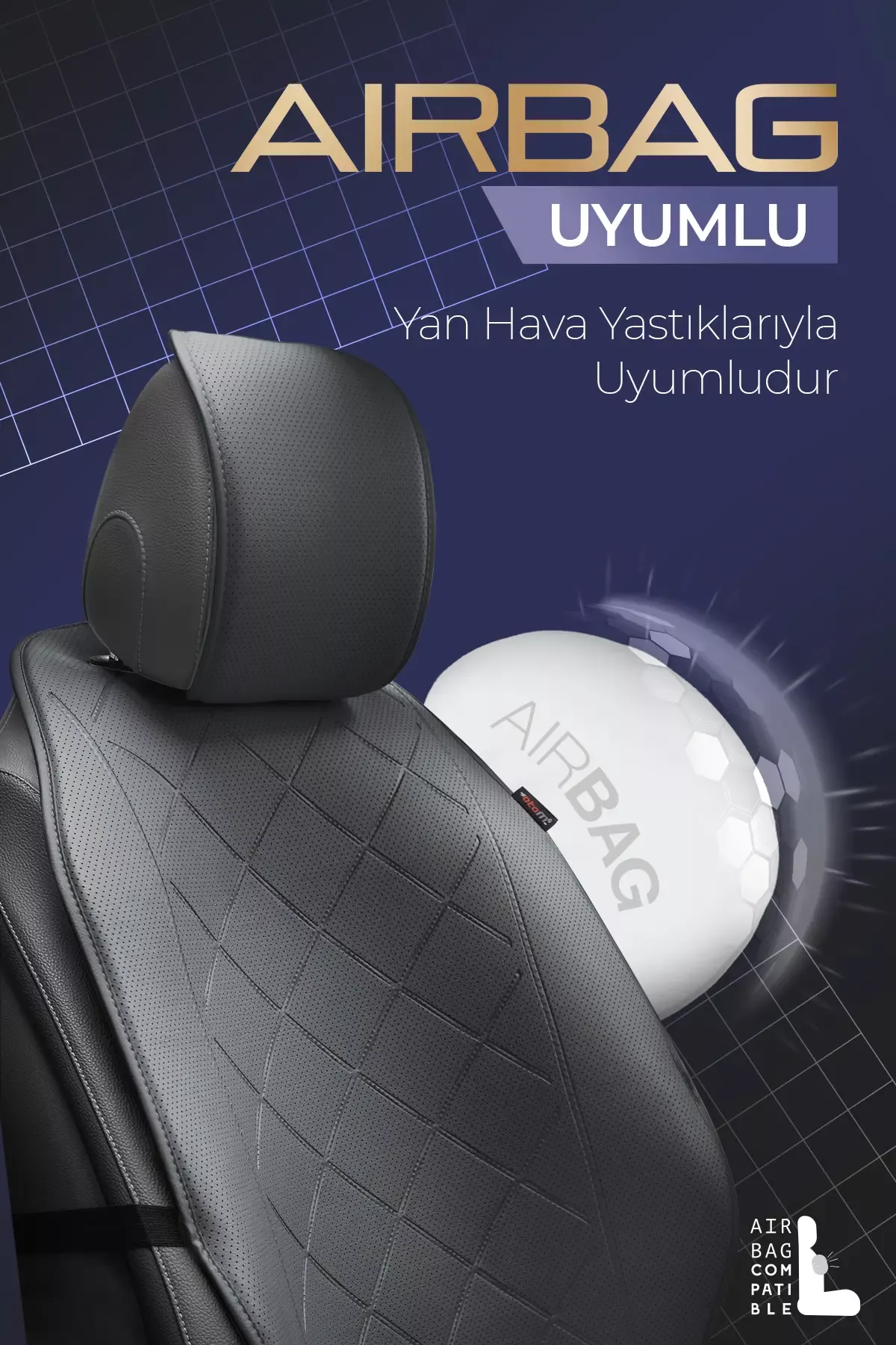Otom Premium Koruyucu Oto Koltuk Minderi Yüksek Kalite Deri - 14