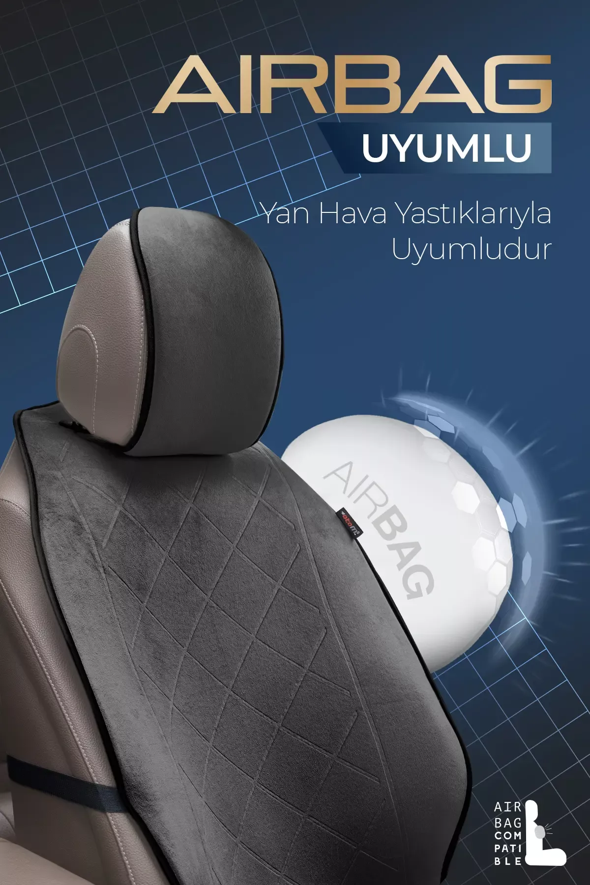 Otom Premium Koruyucu Oto Koltuk Minderi Yüksek Kalite Süet - 14