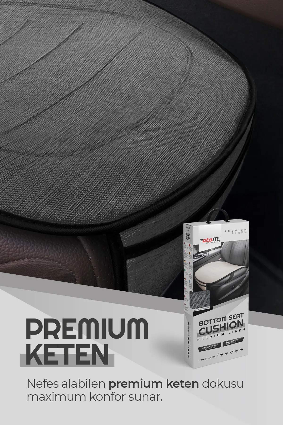 Otom Premium Ön Koltuk Minderi Yüksek Kalite Keten - 6