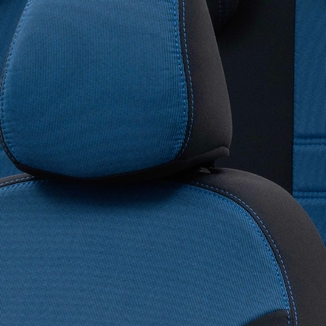 Otom Renault Master 1+1 (2 Kişi) 2011-2019 Özel Üretim Koltuk Kılıfı Original Design Mavi - Siyah - Thumbnail