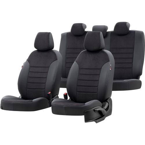 Otom Seat Altea XL 2004-2015 Özel Üretim Koltuk Kılıfı London Design Siyah - Thumbnail