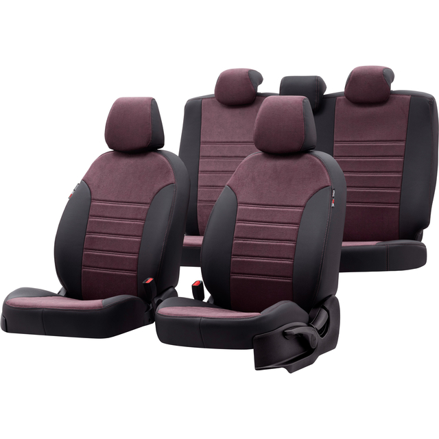 Otom Seat Altea XL 2004-2015 Özel Üretim Koltuk Kılıfı Milano Design Bordo - Siyah - 1