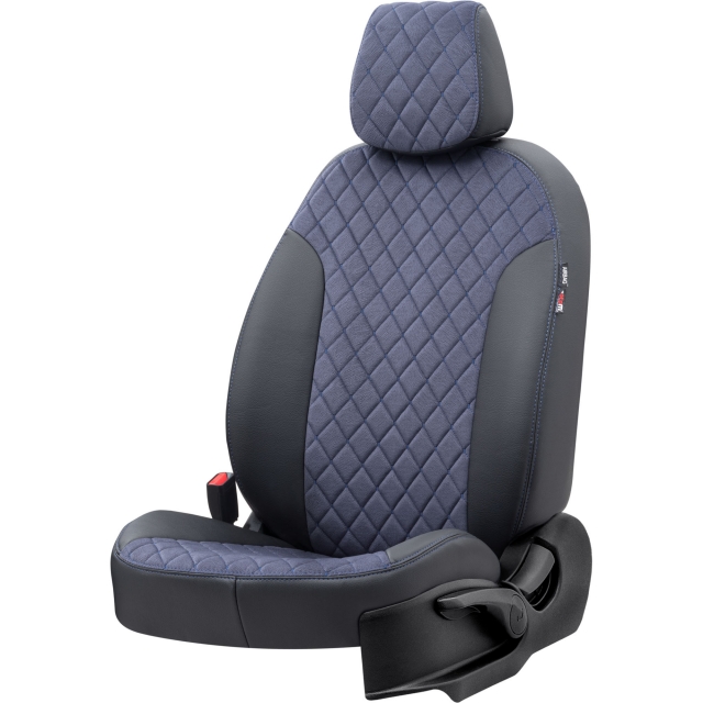 Otom Seat Exeo 2008-2013 Özel Üretim Koltuk Kılıfı Madrid Design Tay Tüyü Mavi - Siyah - 2