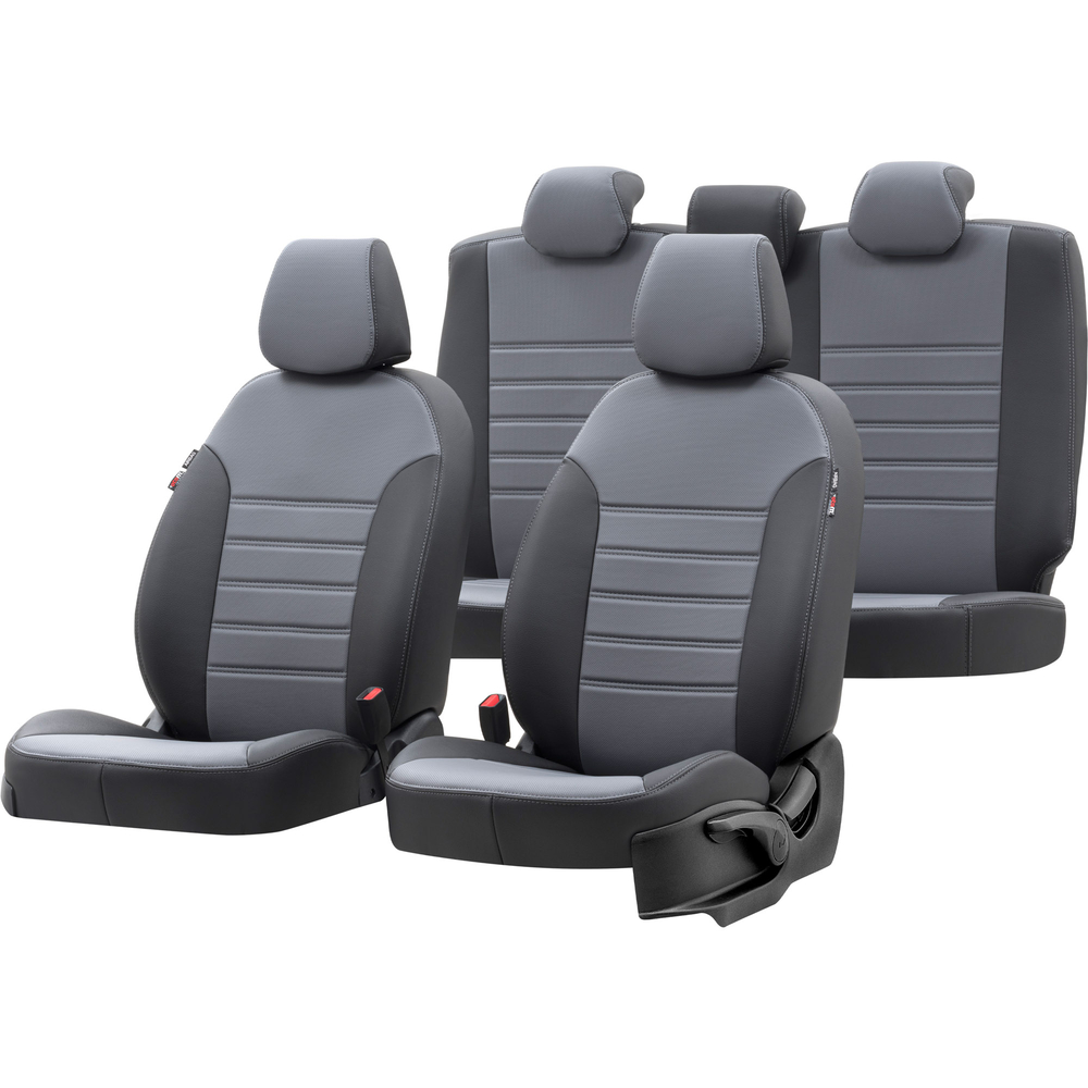 Otom Seat Ibiza 2003-2008 Özel Üretim Koltuk Kılıfı İstanbul Design Füme - Siyah - 1